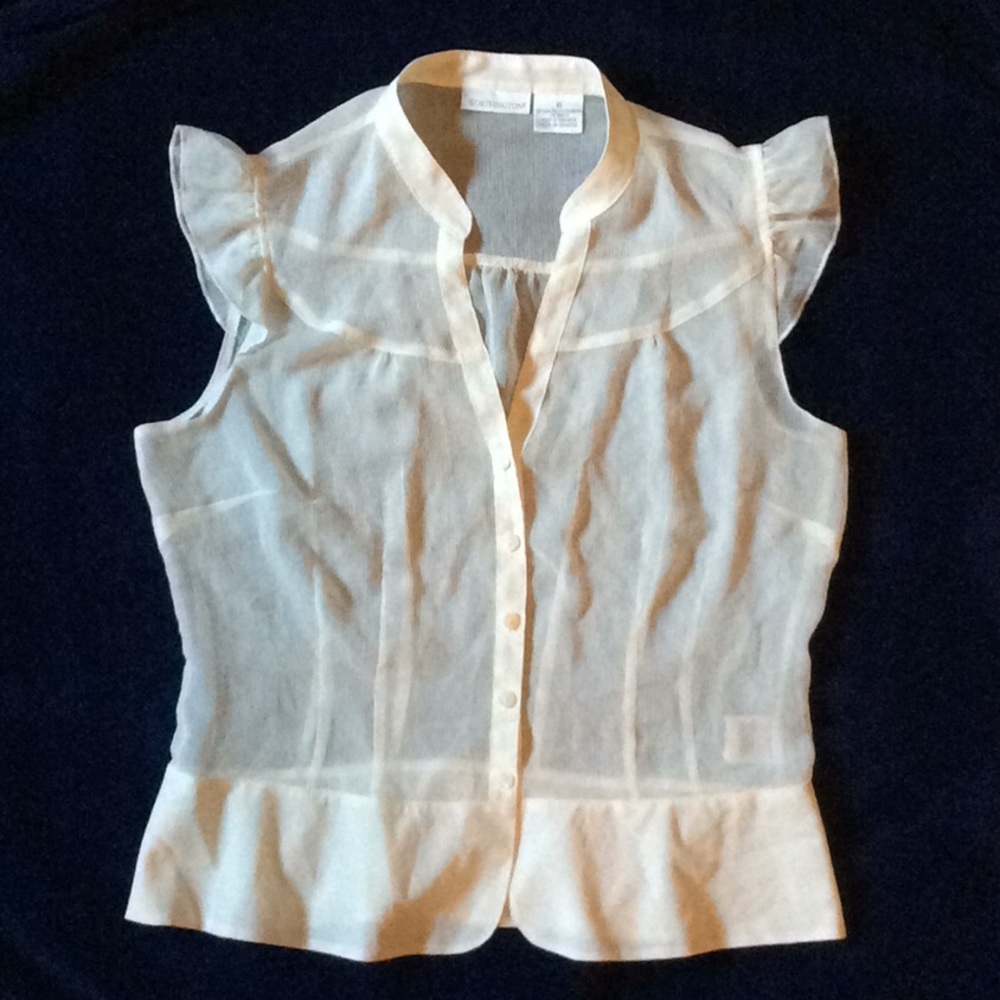 Off White (cream) Worthington Short Sleeved Blouse